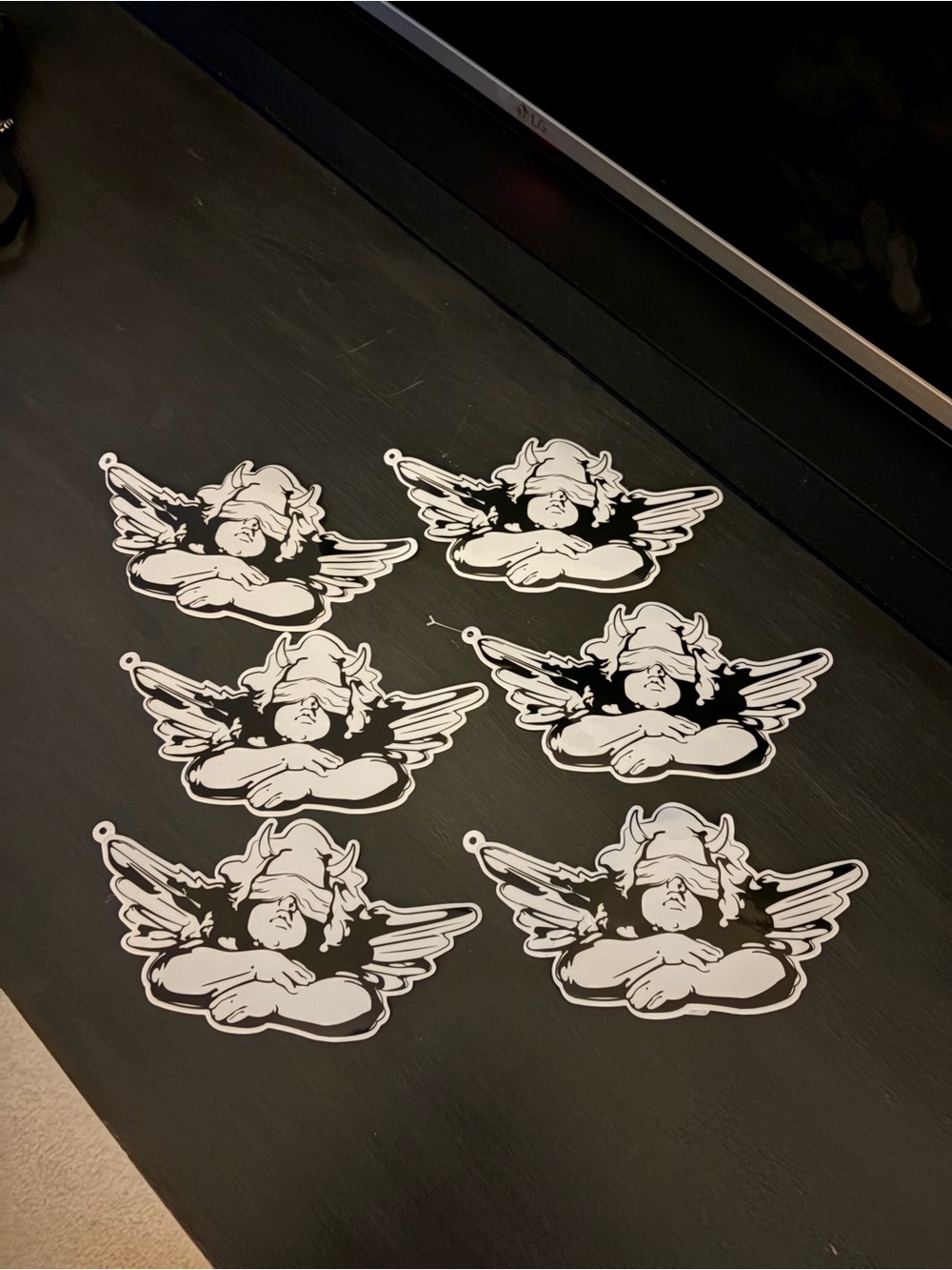 Six (6) Boys Lie Angel Transparent Stickers